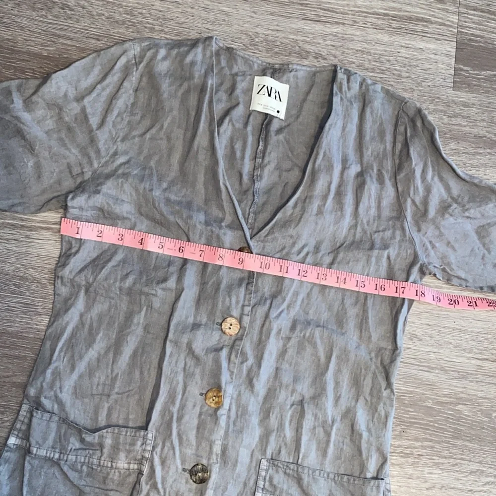 Zara Light Gray Button Down Romper